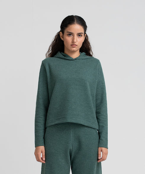 Women's Rib Cropped Hoodie